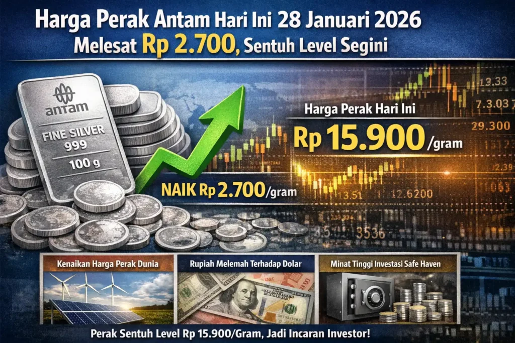 Harga Perak Antam Hari Ini 28 Januari 2026 Melesat Hingga Rp 2.700, Sentuh Level Segini