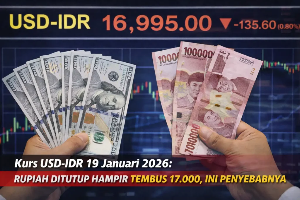 Kurs USD-IDR 19 Januari 2026: Rupiah Ditutup Hampir Tembus 17.000, Ini Penyebabnya